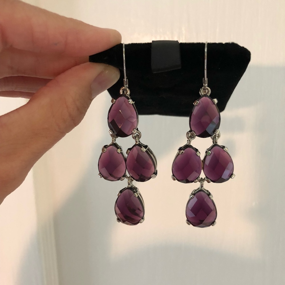 Amethyst Color Crystal Chandelier Earrings
